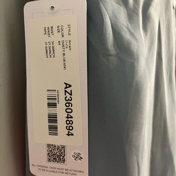 Azazie dress new with tags. Dusty blue. - Picture 4 of 5